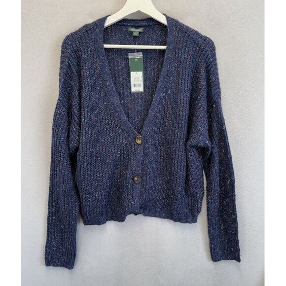 Wild Fable Women's Sz‎ Large Multicolor Cropped Knitted Sweater Cardigan NWT - Picture 1 of 9